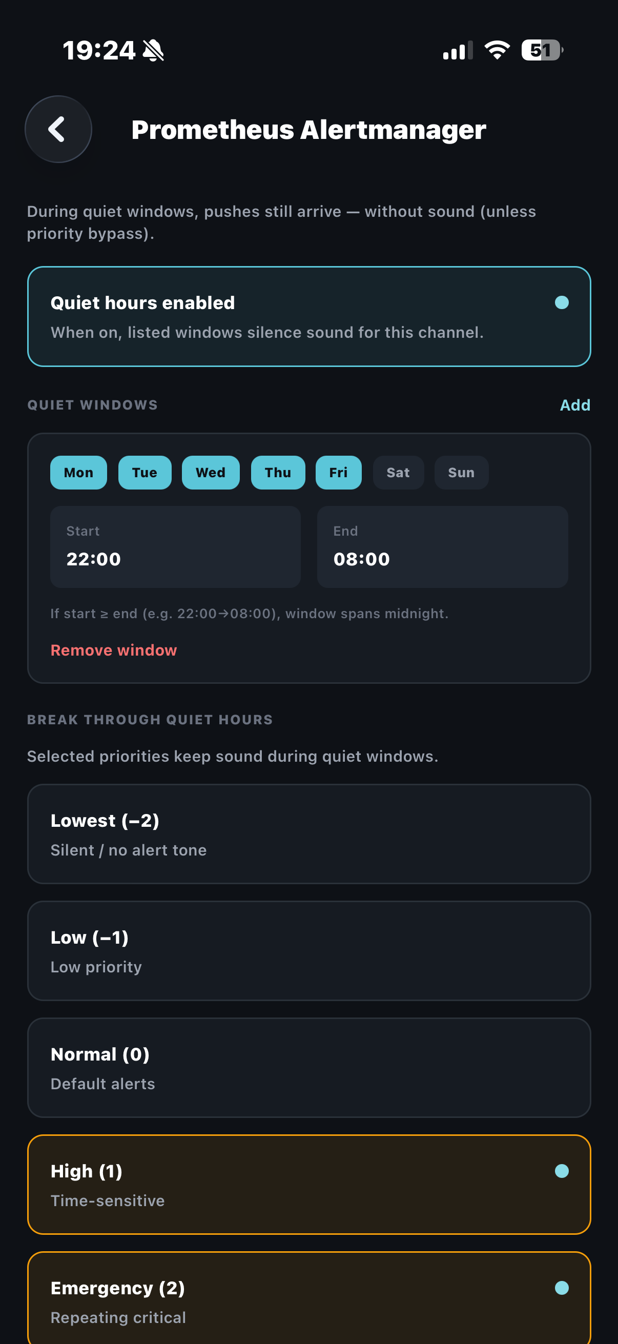 Quiet Hours in Handler